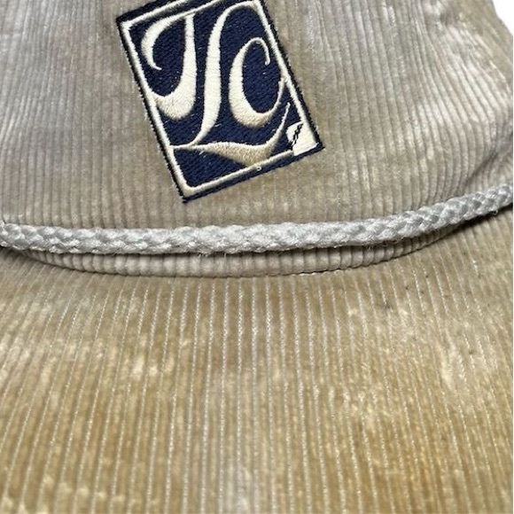 Vintage Beige “TLC” tour hat Corduroy Cap with Front Emblem - Picture 7 of 8